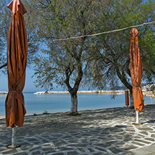 Panorama to Beach of Limenaria, Thassos island, East Macedonia and Thrace, Greece