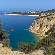 Amazing small beach with blue waters in Thassos island, East Macedonia and Thrace, Greece