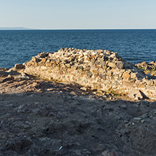 ancient ruins of fortification in town of Sozopol,Burgas Region, Bulgaria