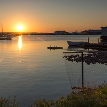 Sunset Panorama of the port of Sozopol, Burgas Region, Bulgaria