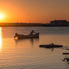 Amazing sunset on port of Sozopol, Burgas Region, Bulgaria