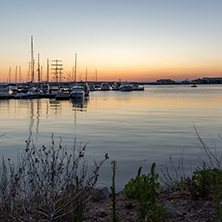 Sunset panorama on port of Sozopol, Burgas Region, Bulgaria