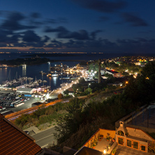 Night Panoramic view of the port of Sozopol, Burgas Region, Bulgaria