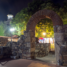 Night photo of Ruins of from Ancient Sozopol and the church of St. George, Bulgaria