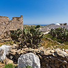 The ruins of a medieval fortress, Mykonos island, Cyclades, Greece