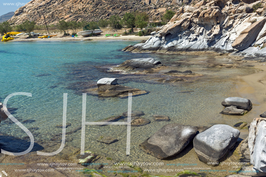 Blue Waters and  rock formations of kolymbithres beach, Paros island, Cyclades, Greece