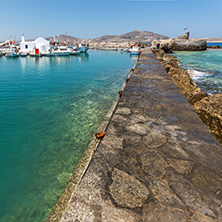 Venetian fortress and small port in Naoussa town, Paros island, Cyclades, Greece