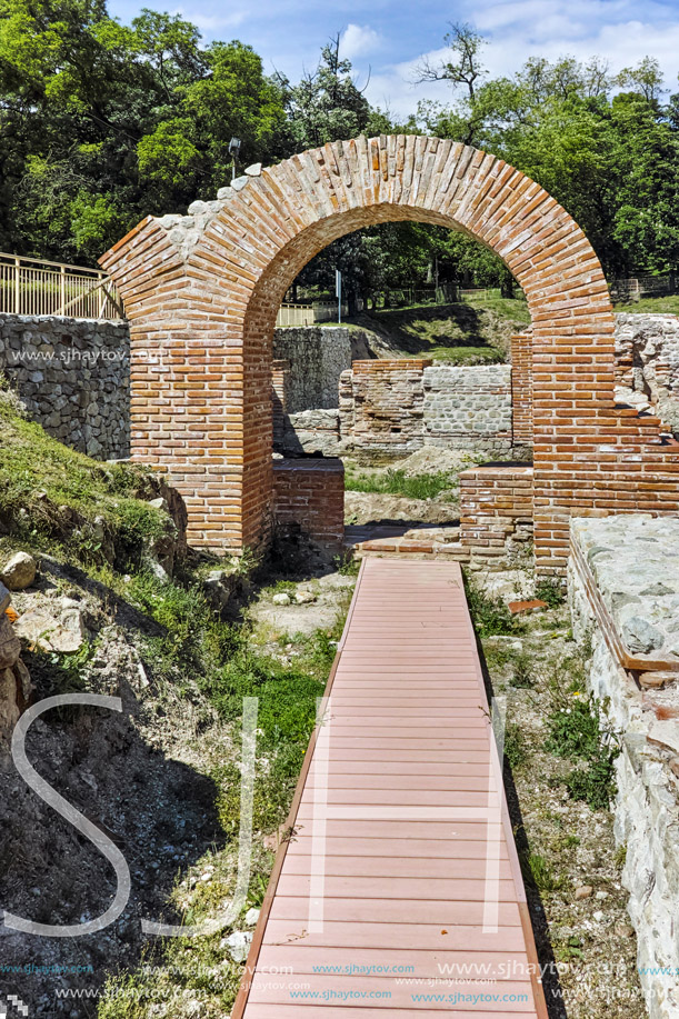 Entrance of the ancient Thermal Baths of Diocletianopolis, town of Hisarya, Plovdiv Region, Bulgaria