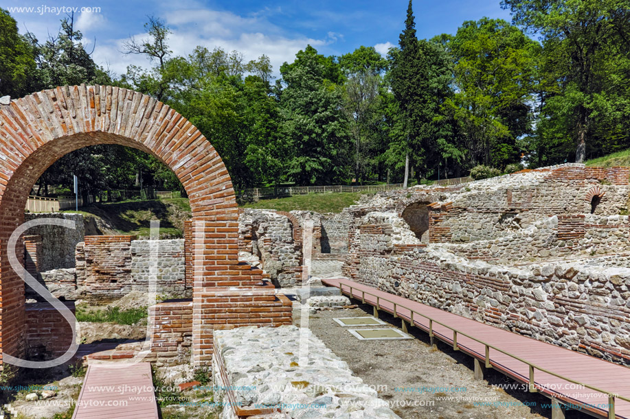 Entrance of roman bath in ancient Diocletianopolis, town of Hisarya, Plovdiv Region, Bulgaria