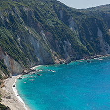 Panorama of Petani Beach, Kefalonia, Ionian Islands, Greece