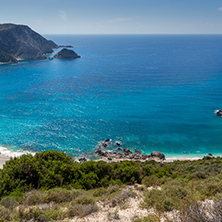 Panoramic view of Petani Beach, Kefalonia, Ionian Islands, Greece