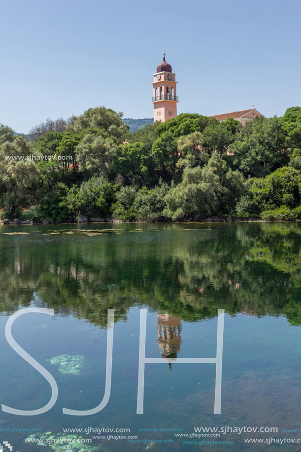 Amazing view of karavomilos lake, Kefalonia, Ionian islands, Greece