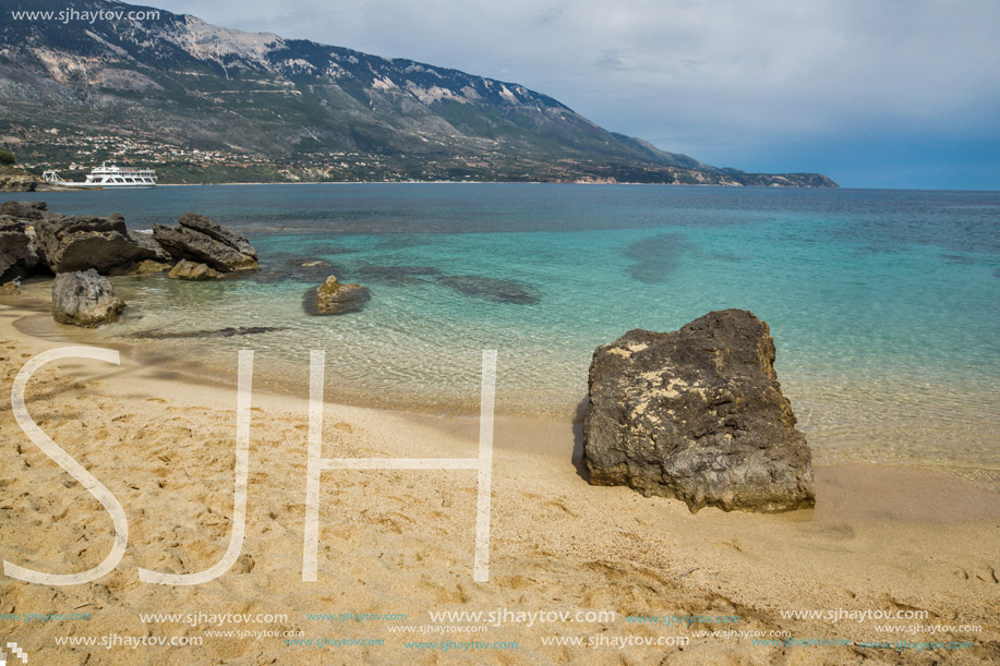 Amazing seascape of Pesada beach, Kefalonia, Ionian islands, Greece