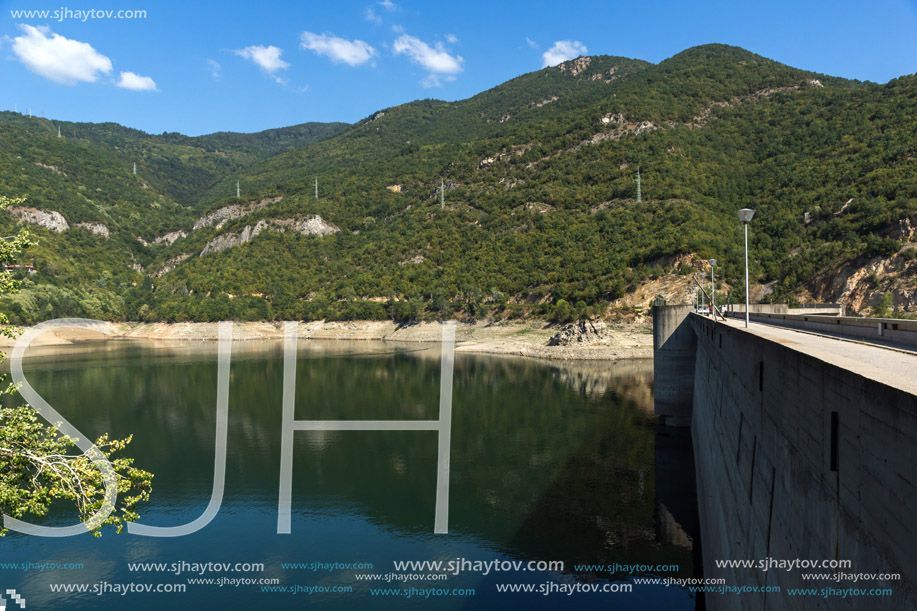 Dam of the Vacha (Antonivanovtsy) Reservoir, Rhodopes Mountain, Bulgaria