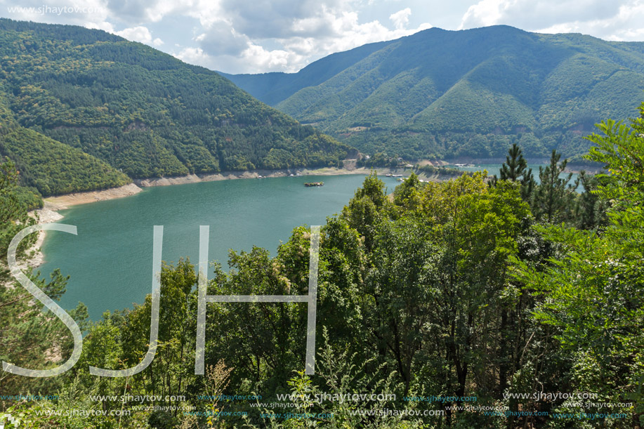 View of Meander of Vacha (Antonivanovtsy) Reservoir, Rhodopes Mountain, Bulgaria