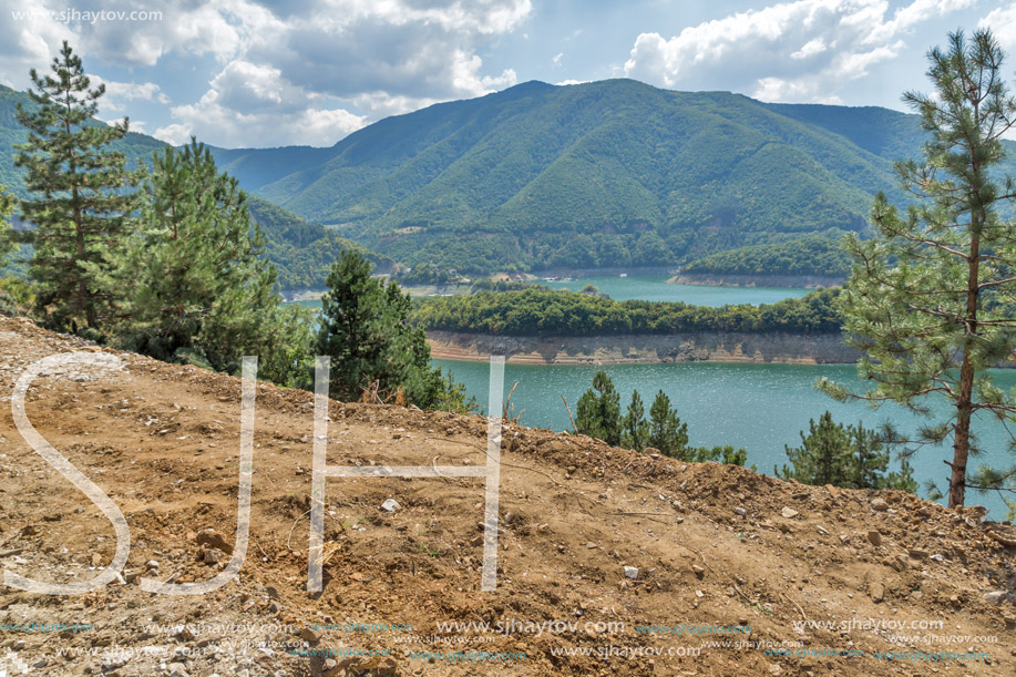 Amazing view of Meander of Vacha (Antonivanovtsy) Reservoir, Rhodopes Mountain, Bulgaria