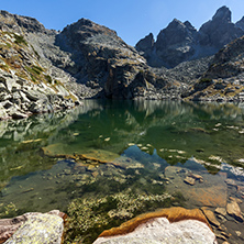 Amazing landscape of The Scary lake and Kupens peaks, Rila Mountain, Bulgaria