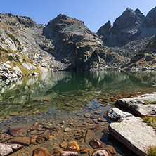 Clean water of The Scary lake and Kupens peaks, Rila Mountain, Bulgaria