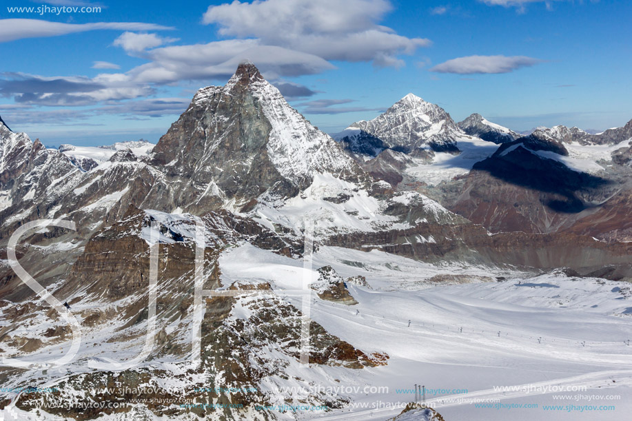 Panorama of mount Matterhorn, Canton of Valais, Alps, Switzerland