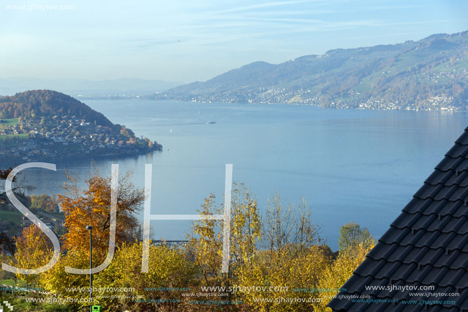 Amazing view of Lake Thun, Canton of Bern, Switzerland