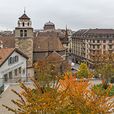 Cloudy day at Old town of city of Geneva,  Switzerland