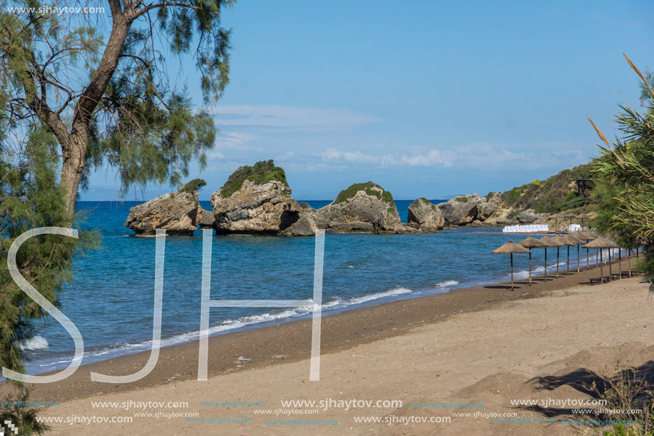 Amazing view of Porto Kaminia beach, Zakynthos island, Greece