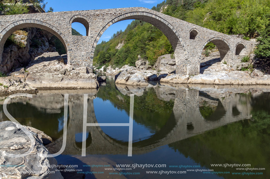 Amazing view of  Devil"s Bridge and Arda river, Kardzhali Region, Bulgaria