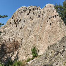 Ruins of Thracian Sanctuary Eagle Rocks near town of Ardino, Kardzhali Region, Bulgaria