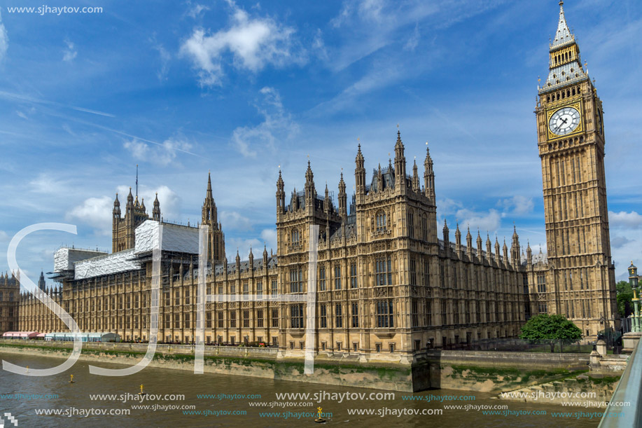 Houses of Parliament, Palace of Westminster,  London, England, Great Britain