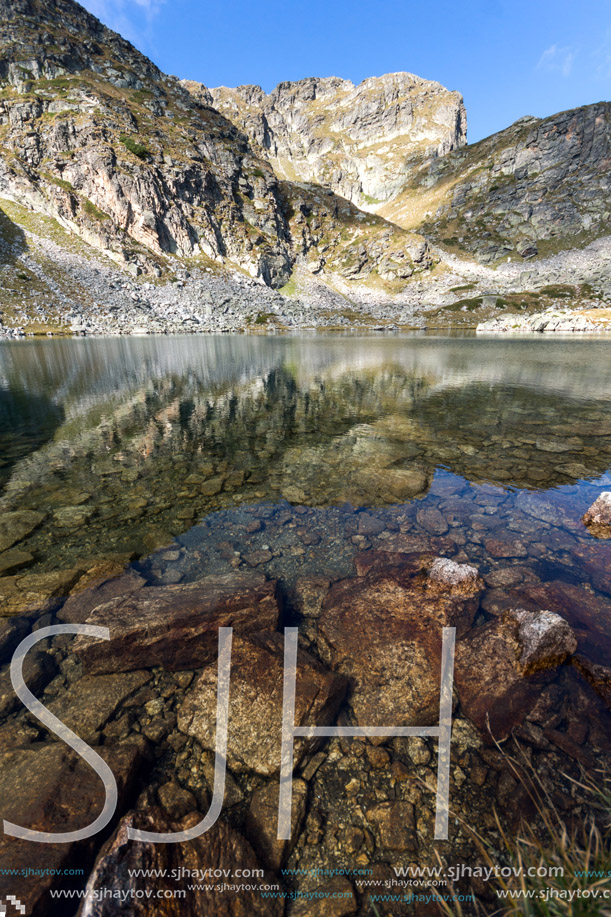 Landscape Elenski lakes and Malyovitsa peak, Rila Mountain, Bulgaria