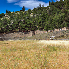 Ruins of Ancient Greek archaeological site of Delphi,Central Greece