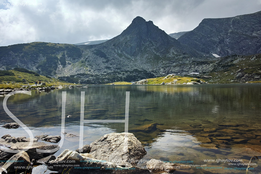 Amazing view of The Trefoil lake, Rila Mountain, The Seven Rila Lakes, Bulgaria