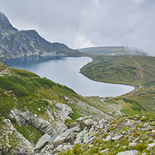 Amazing view of The Kidney lake, The Seven Rila Lakes, Bulgaria