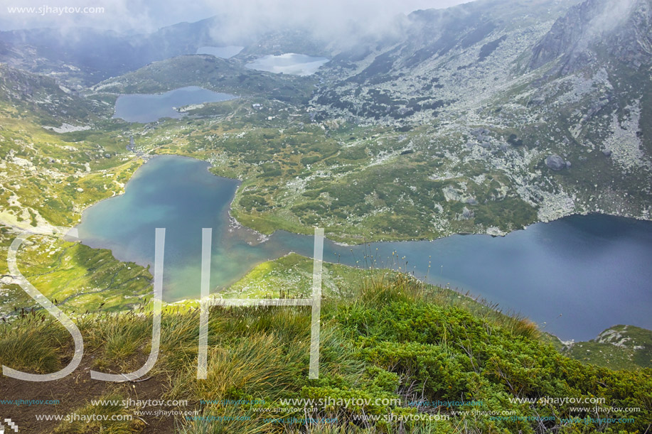 Clouds over The Twin, The Trefoil, The Fish and the upper Lakes, The Seven Rila Lakes, Bulgaria