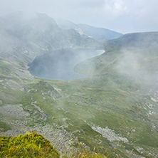 Fog over The Kidney lake, The Seven Rila Lakes, Bulgaria