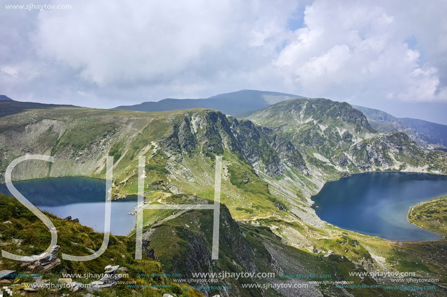 Amazing Landscape of The Kidney and The Eye lakes, The Seven Rila Lakes, Bulgaria