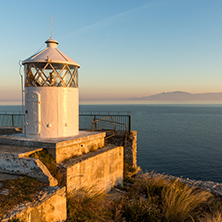 Sunset view of Lighthouse in Kavala, East Macedonia and Thrace, Greece