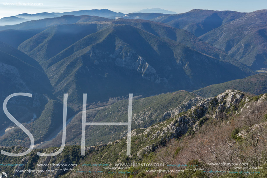 Amazing view of Nestos Gorge near town of Xanthi, East Macedonia and Thrace, Greece