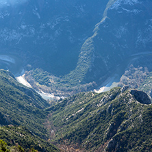 Amazing meander of  Nestos Gorge near town of Xanthi, East Macedonia and Thrace, Greece