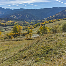 Amazing Autumn panorama near town of Dospat, Rhodope Mountains, Bulgaria