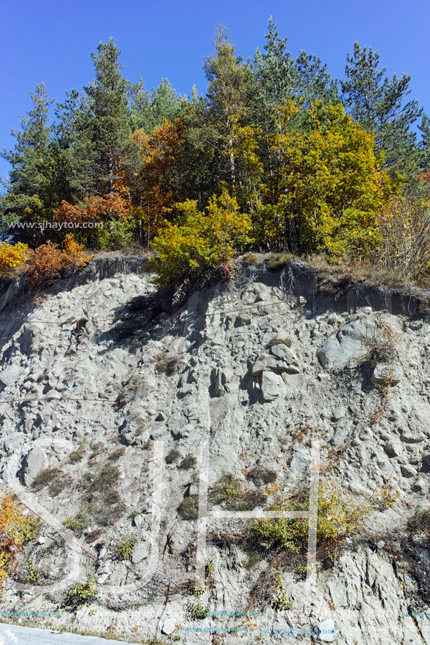 Amazing Autumn view near town of Dospat, Rhodope Mountains, Bulgaria