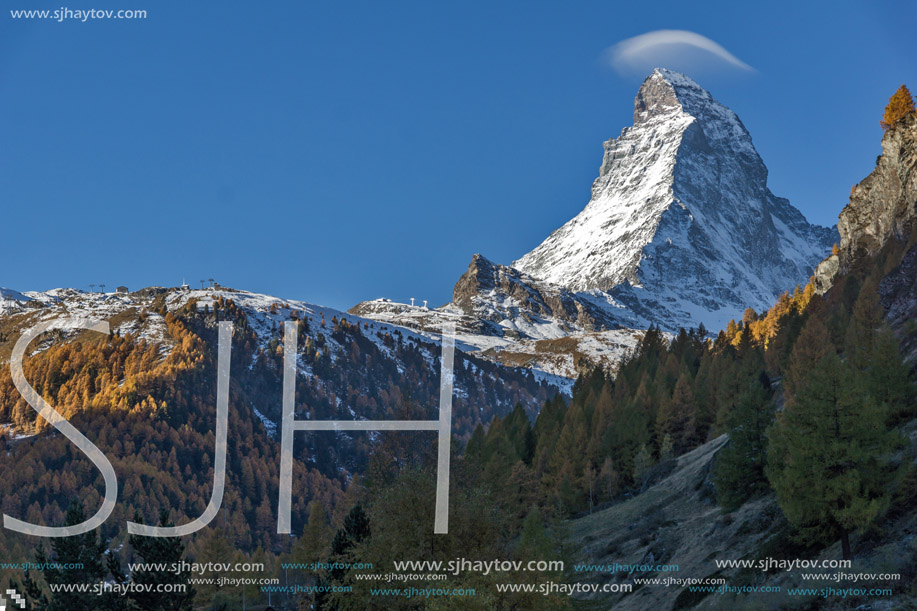 Amazing view of mount Matterhorn from Zermatt, Alps, Switzerland