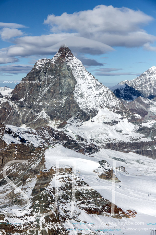 Close up view of mount Matterhorn, Alps, Switzerland