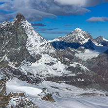 Winter panorama of mount Matterhorn, Canton of Valais, Alps, Switzerland