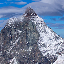 Close up view of mount Matterhorn, Alps, Canton of Valais, Switzerland