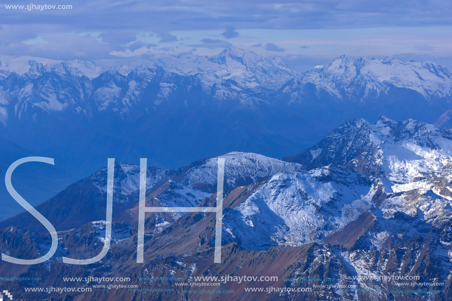Panoramic from matterhorn glacier paradise Swiss Alps, Switzerland