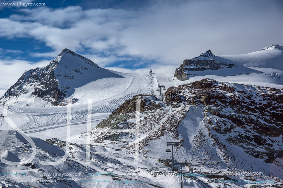 Ski slopes of Zermatt Resort, Alps, Canton of Valais, Switzerland