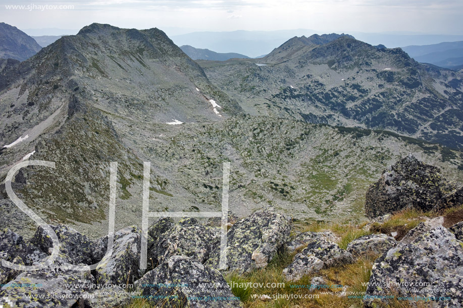 Panorama to Momin Dvor Peak from Dzhangal Peak, Pirin mountain, Bulgaria