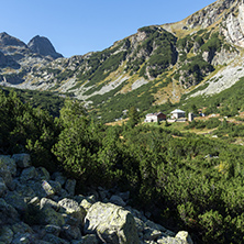Landscape to Malyovishka river Valley and Malyovitsa peak, Rila Mountain, Bulgaria