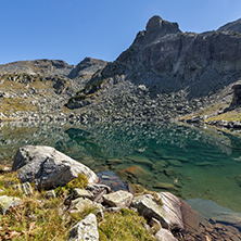 Lake and Preokorets (popova kapa) peak, Rila Mountain, Bulgaria